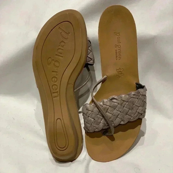 Paul Green Woven Gray Leather Sandal, size 11 - Picture 4 of 5
